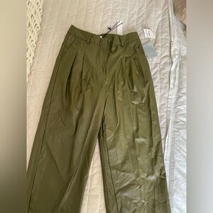 Olive Green Faux Leather Trouser NWT